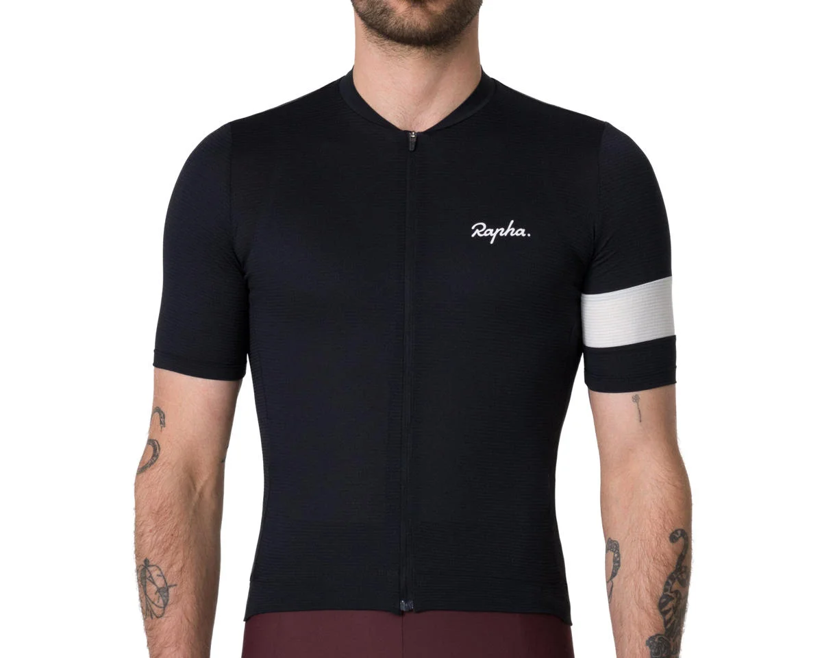 Rapha Men's Core Lightweight Jersey (Black/White) (S) - view 3